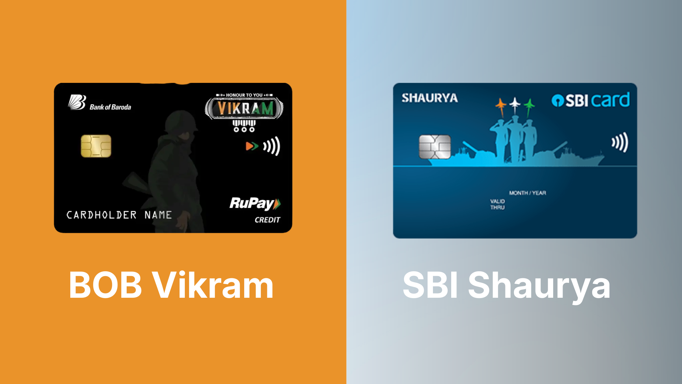 BOB Vikram vs SBI Shaurya: Best Defence Credit Card?