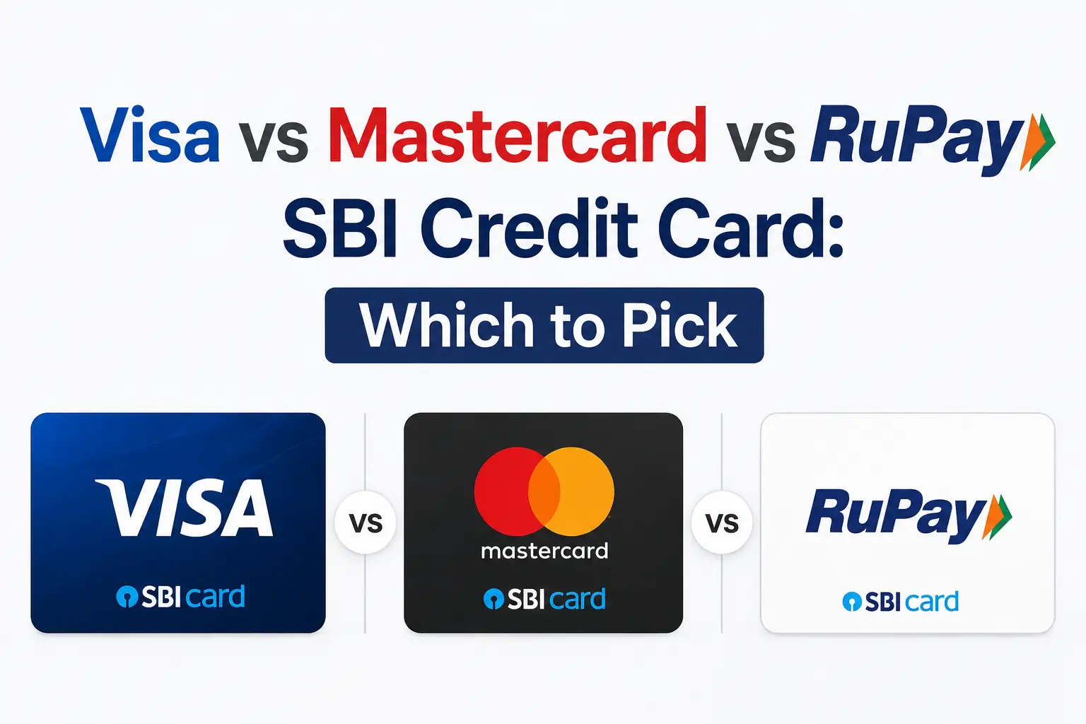 Visa vs Mastercard vs RuPay SBI Credit Card: Which to Pick
